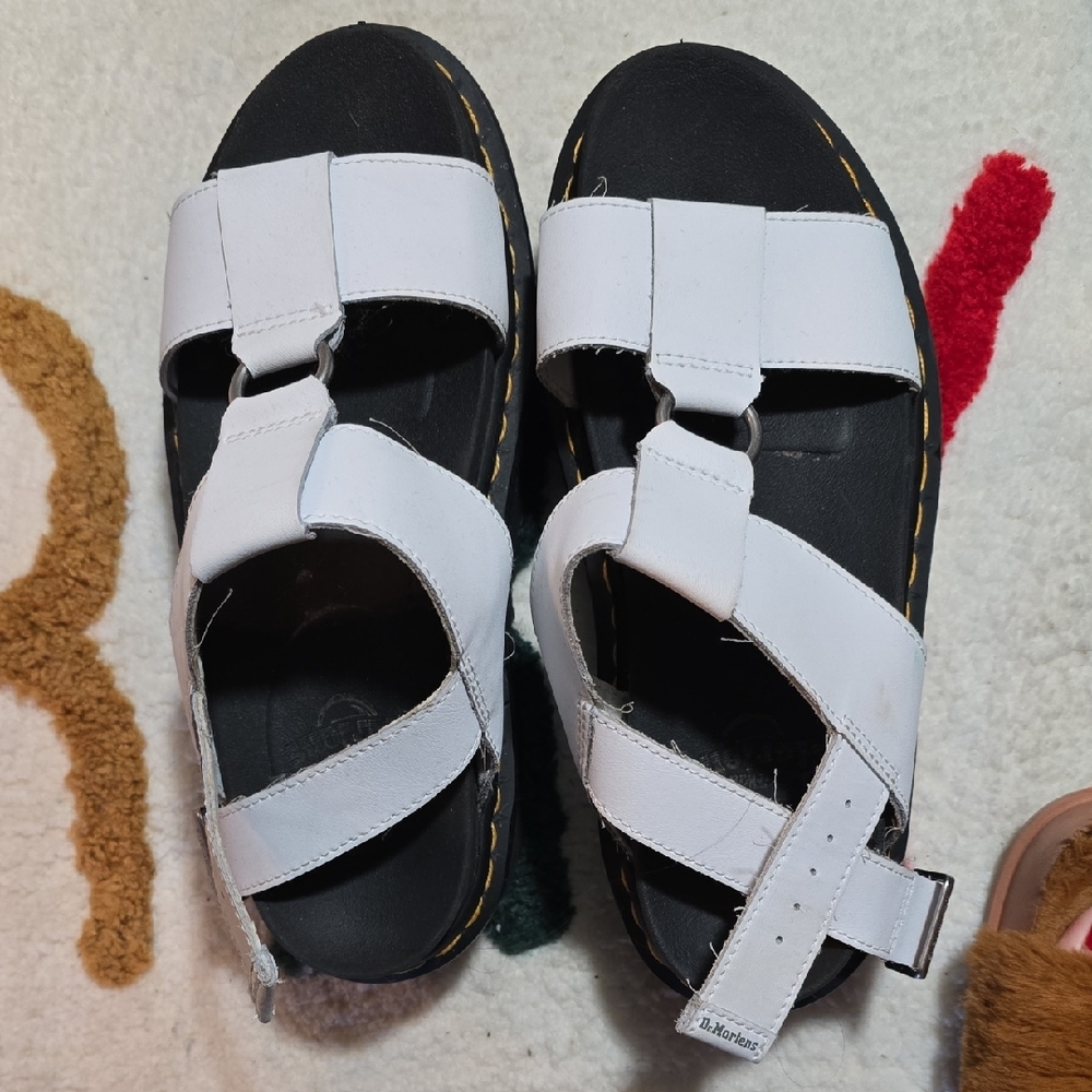 Dr. Martens Women's Black and White Sandals